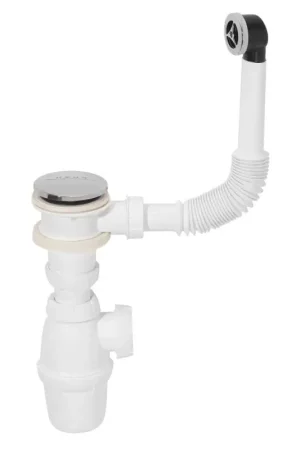 Acheter Direct Siphon de lavabo tout-en-1 avec bonde Click Clack avec trop-plein WIRQUIN