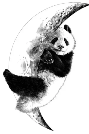Authentique Sticker Panda endormi 48 x 68 cm
