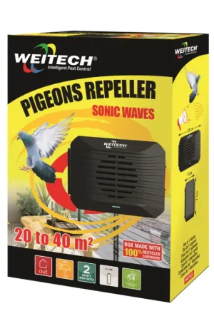 Paiement Sécurisé Répulsif à ultrasons pour pigeon 20-40 m² WEITECH