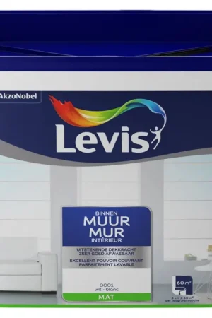 Meilleure Vente Peinture pour murs Latex blanc mat 5 L LEVIS