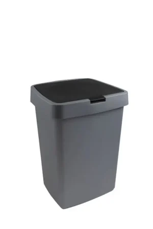 Poubelle à couvercle plat Delta noire 25 L SUNWARE Dernier Modèle