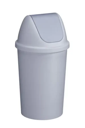 Poubelle à couvercle swing Twinga grise 45 L SUNWARE Meilleur Choix