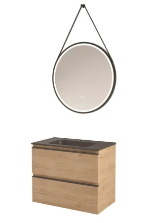 Affaire À Saisir Ensemble de salle de bain Ebène bois 80 cm ONDEE