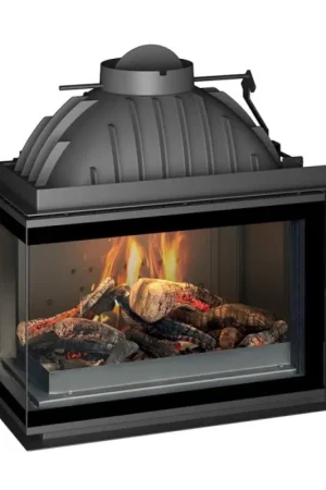 Foyer à bois d'angle gauche 9 kW INVICTA Meilleur Prix