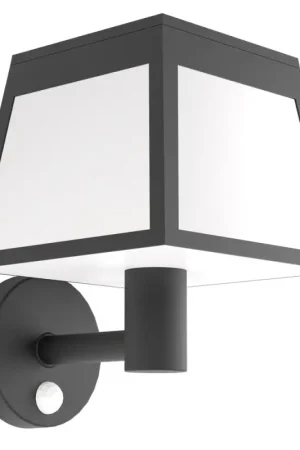 Pas Cher Applique LED solaire Altilia avec détecteur de mouvement noire 7,5 W EGLO