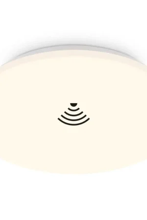 Bon Plan Plafonnier LED blanc avec détecteur de mouvement Ø 35 cm blanc chaud 1880 lm 18 W BRILONER
