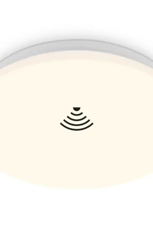 Livraison Express Plafonnier LED blanc avec détecteur de mouvement Ø 27 cm blanc chaud 1300 lm 12 W BRILONER
