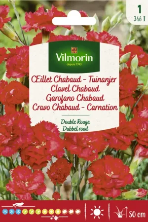 Seulement Aujourd'hui Semences d'oeillet ChabaudDouble rouge VILMORIN