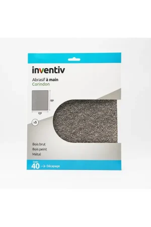 Papier abrasif corindon grain 40 5 pièces INVENTIV Commande En Gros
