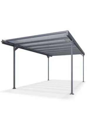 Carport en aluminium Alizé 16 gris anthracite 17,89 m² Dernier Modèle