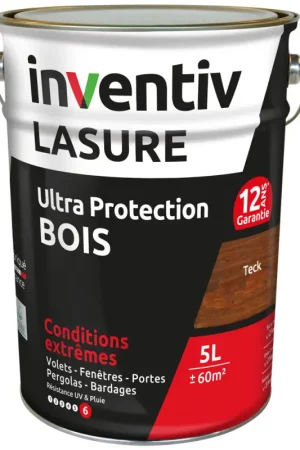 Nouvelle Collection Lasure pour bois Ultra Protection teck5 L INVENTIV
