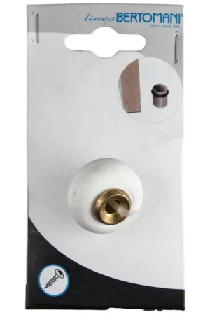 Bon Marché Arrêt de porte à visser en laiton blanc 25 mm LINEA BERTOMANI