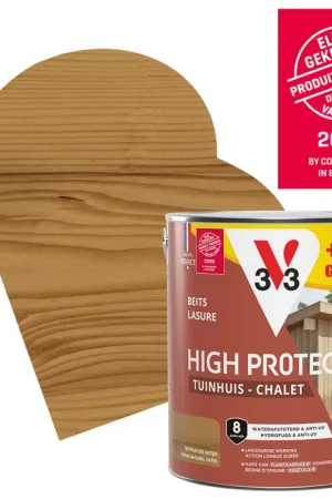 Produit De Marque Lasure pour chalet High Protect chêne naturel 2,5 L + 0,5 L gratuit V33