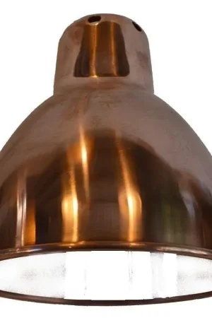 Réflecteur Lampe Gras rond cuivre brut-blanc Promotion