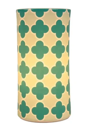 Dernière Chance Lampe d'ambiance porcelaine décors verts PM