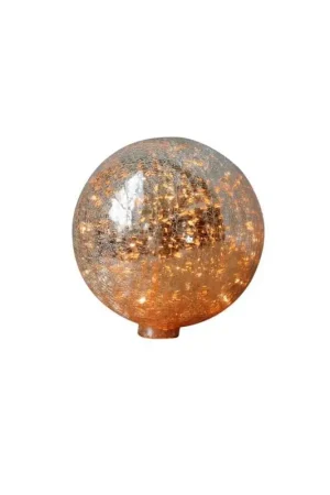 Lampe boule en verre mercurisé craquelé Dernière Chance