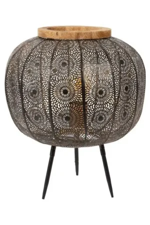 Certifié Lampe Rosalie noire et dorée