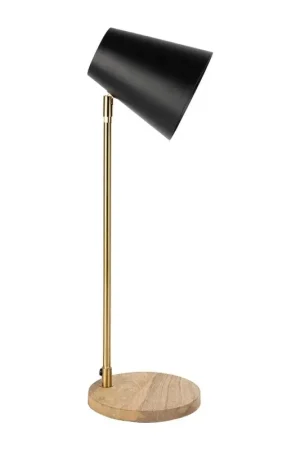 Top Vente LAMPE MINIMAL DORE+NATUREL+NOIR D17XH54CM-E14