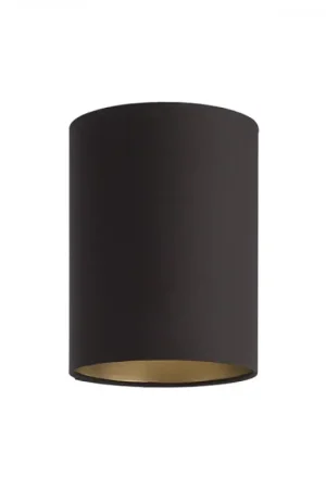 Abat-jour RON 15/20 Polycoton noir/feuille dorée max. 28W Commande En Gros