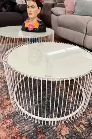 Lot de 2 tables basse avec plateau en verre Seulement Aujourd'hui