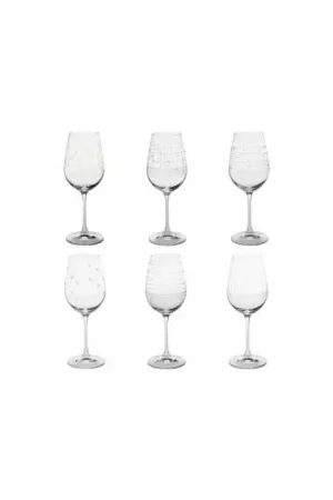 Prix Promo COFFRET 6 VERRES À PIED GRAPHIK 35CL