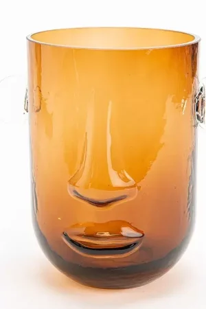 Haute Qualité VASE VISAGE MARRON