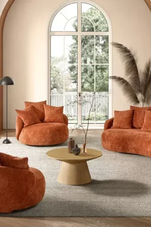 Réduction FAUTEUIL ARRONDI AVEC COUSSINS DÉCO