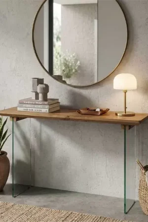 Livraison Express CONSOLE EN VERRRE ET MDF L120CM DAVIS