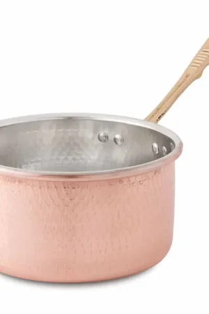 Cocotte Ronde Haute en Cuivre Étamé Main 20 cm - Giancarlo Produit De Marque