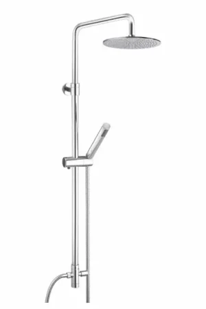 Colonne de douche à section ronde en laiton avec douchette à main Made in Italy - Amadeo Retour Gratuit