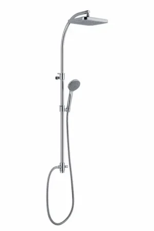 Colonne de douche avec inverseur et pomme de douche carrée Made in Italy - Argent Promotion Saisonnière