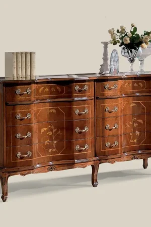 Achetez Aujourd'hui Commode classique à 8 tiroirs en bois de noyer Bassano Made in Italy - Luxe