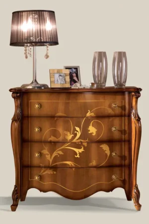 Commode de chambre à coucher en bois marqueté Made in Italy - Ottaviano Bon Marché