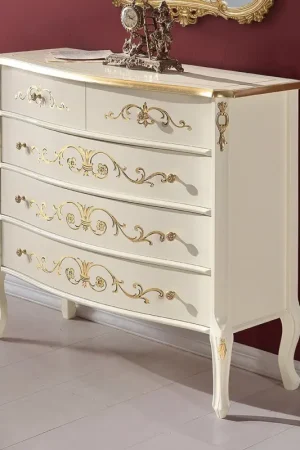 Commode de chambre en bois classique fabriquée en Italie - Katerine Satisfait Ou Remboursé