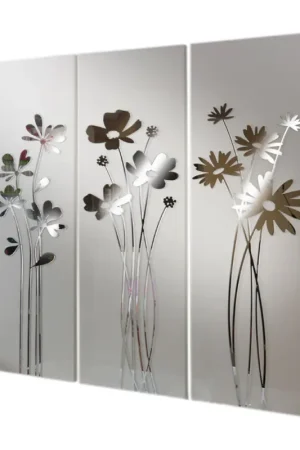 Composition de 3 panneaux représentant 3 bouquets de fleurs Made in Italy - Colleen Prix Réduit