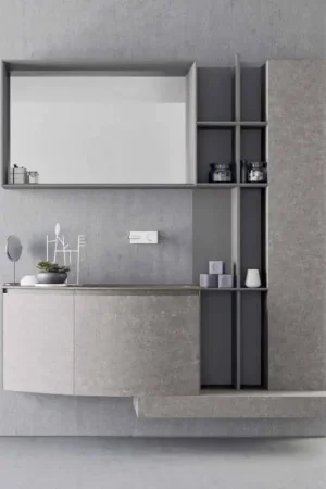 Composition de salle de bain, suspension de design italien moderne - Callisi10 Usine Directe