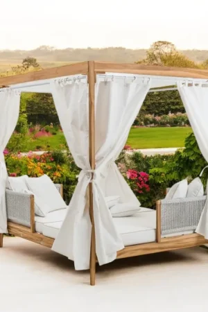 Affaire À Saisir Daybed d'extérieur en teck et tressage de corde - Arjuna