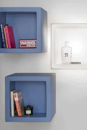 Meilleure Vente Etagère colorée au design moderne en forme de cube Slide Open Cube, fabriquée en Italie