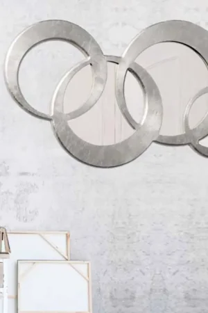 Produit De Marque Grand miroir mural de design moderne décoré à la main Ball Silver