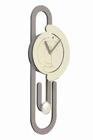 Must-Have Horloge Murale Pendule Design Moderne en Bois Beige et Marron - Trombone