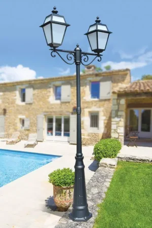 Soldes Lampadaire 2 Lumières Style Vintage en Aluminium et Verre Made in Italy - Vivian