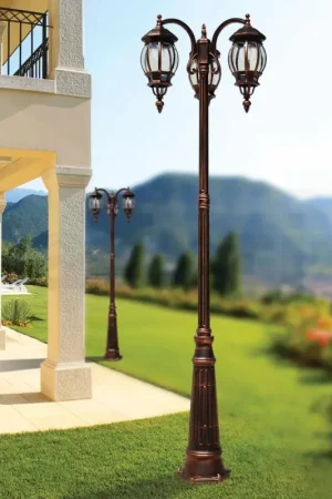 Lampadaire 3 Lumières Style Vintage en Aluminium Fabriqué en Italie - Leona Prix Promo