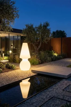 Lampadaire d'extérieur Alvarez avec éclairage LED en polyéthylène, fabriqué en Italie Usine Directe
