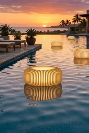 Lampadaire d'extérieur en polyéthylène albâtre fabriqué en Italie - Disco Acheter En Ligne