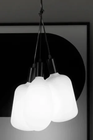 Lampe à Suspension à 3 Lumières en Métal et Verre Céramique Fabriquée en Italie - Speak Acheter En Ligne