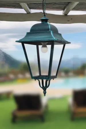 Lampe à suspension d'extérieur en aluminium et verre Made in Italy - Bonaria Offre Limitée