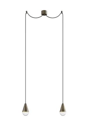 Seulement Aujourd'hui Lampe à Suspension Double en Fer et Verre Fabriquée en Italie - Nuageux