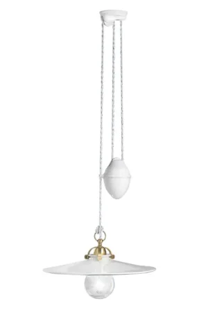 Achat Immédiat Lampe à Suspension Ups and Down en Fer et Céramique Brillante 2 Tailles - Asti
