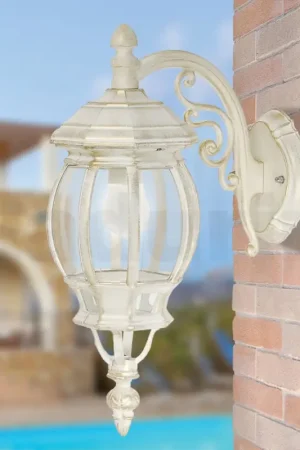 Lampe d'extérieur de style vintage en aluminium blanc fabriquée en Italie - Dodo Satisfait Ou Remboursé