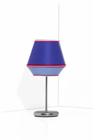 Prix Cassé Lampe de table bleue avec structure en métal chromé Made in Italy - Soya